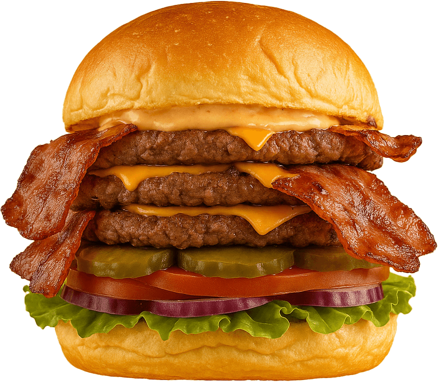 Hambúrguer Triple Thunder dos Heróis do Burguer