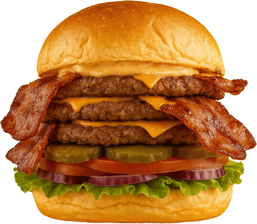 Hambúrguer Triple Thunder dos Heróis do Burguer